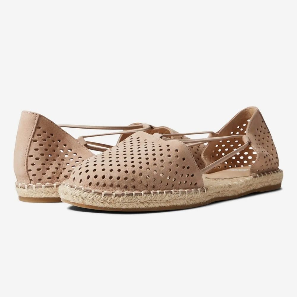 Eileen Fisher Lee 2 Perforated Nude Neutral Summer Deck Beach Espadrille NWOT 10